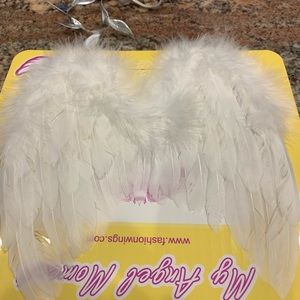 Baby Feathered Wings & Silver Leaf Headband